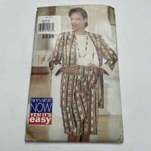 1994 See & Sew Butterick 3539 PATTERN Jacket Skirt Top Size 12 14 16